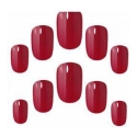 Elegant Touch Polished Color 24 Nails With Glue Squoval Rich Red