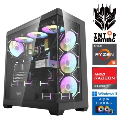 INTOP AQUA Ryzen 5 9600X 32GB DDR5 1TB SSD M.2 NVME+2TB RX9060XT 16GB WIN11