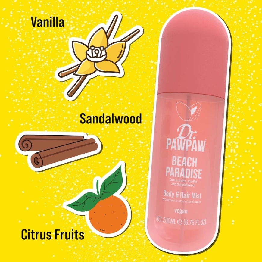 Dr. PawPaw Beach Paradise matu un ķermeņa smidzinātājs Citrus, 200 ml – 4
