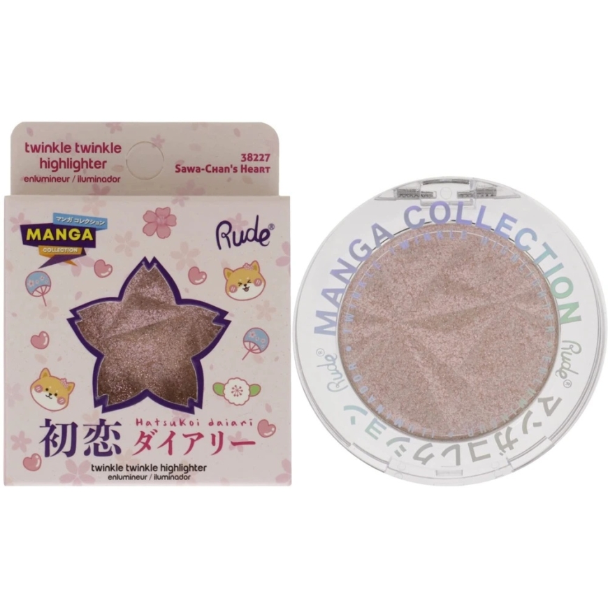 Rude Cosmetics Twinkle Twinkle Illuminating Highlighter Palette Sawa-Chan's Heart, 4 g – 2