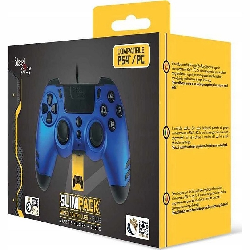 "Pixminds LEXIP X STEELPLAY Slim Pack" wired controller, Sapphire Blue, multicolor – 2