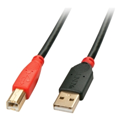Lindy 42761 USB kabelis USB 2.0 10 m USB A USB B 0,48 Gbit/s Melns, Sarkans