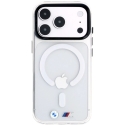 BMW M IML blizgus metalinis logotipas ir apdailos MagSafe dėklas iPhone 18 Pro Max / 17 Pro Max - permatomas