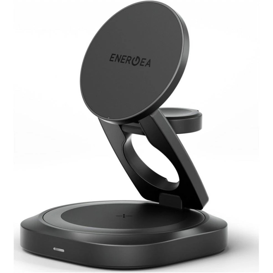 Energea Alumag GYRO 360 Rotating Qi2.2 25W Folding Wireless Charger, Dark Gray (Gunmetal) – 3