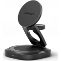 Energea Alumag GYRO 360 Rotating Qi2.2 25W Folding Wireless Charger, Dark Gray (Gunmetal)