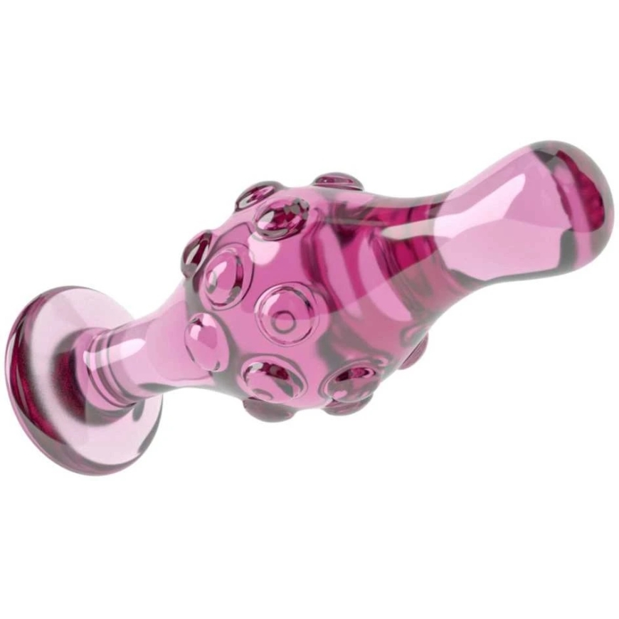 Lovetoy Rožinė korek analny stiklinis stylowy su wypustkami – 5