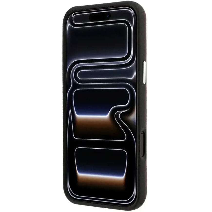 Komplekt Kott + Rahakott BMW Tikitud Muster Metalli Logo iPhone 18 Pro / 17 Pro bordoopunases värv – 5