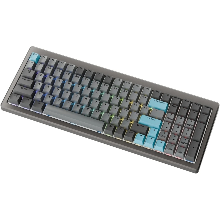 Ducky Cushion 98 žaidimų klaviatūra, 96%, US išdėstymas (ANSI), Shush Žalias jungikliai - Nickel – 3