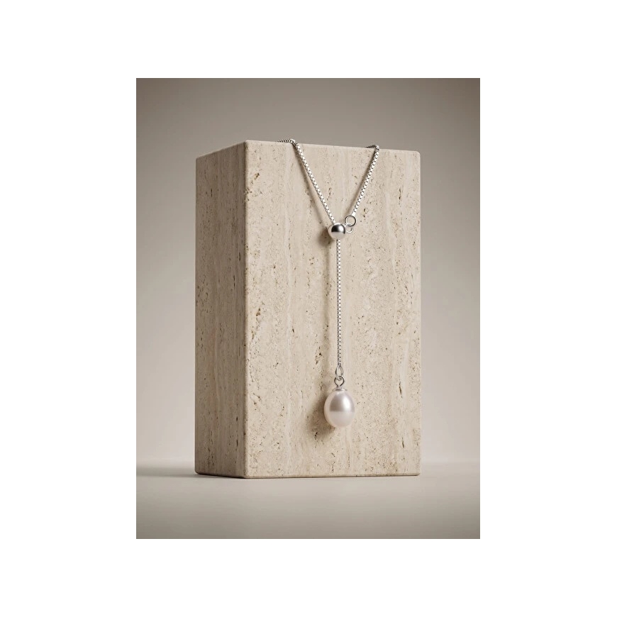 Brilio Silver Flexible Pendant with Real Pearl NCL221W – 2