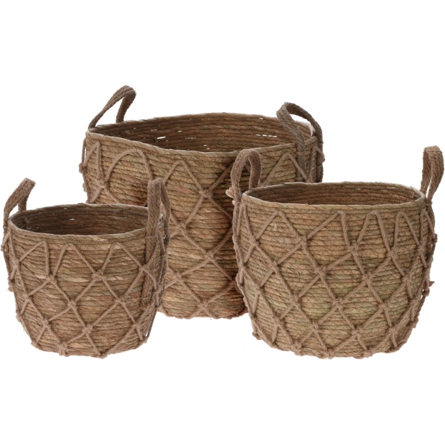 Корзины для хранения Mondex с ручками, ива и ротанг, 3 шт. – 2