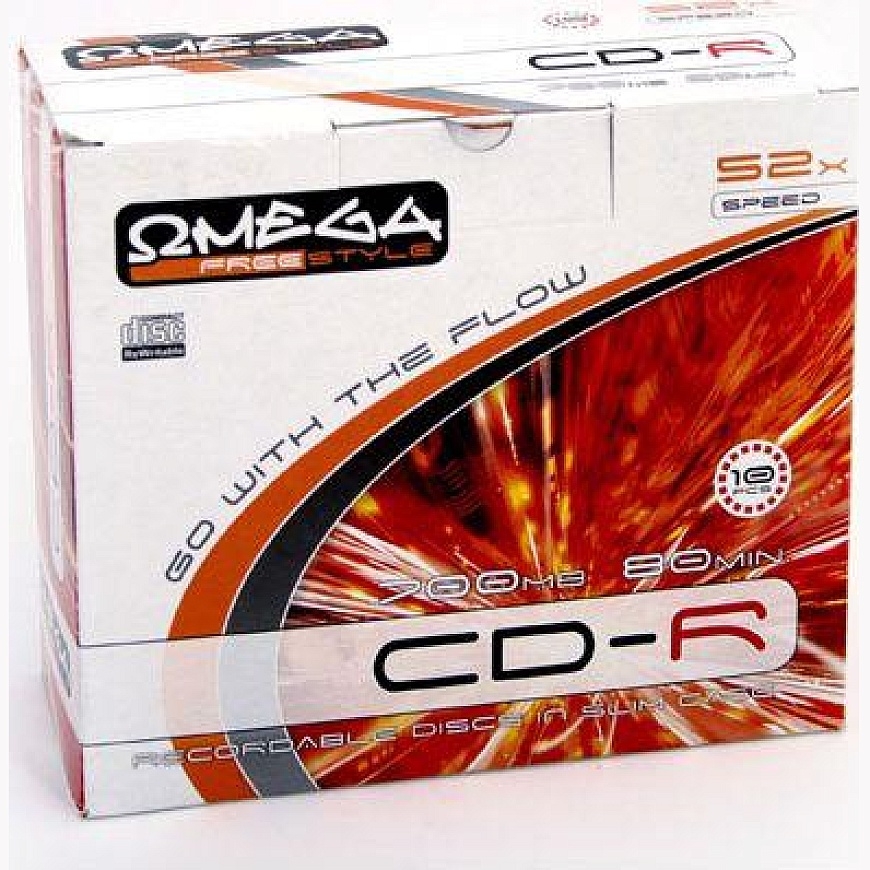 Platinet OMEGA CD-R, OFS, Omega Free Style, iepakojums pa 10, 700 MB, 52x, plānas kastīte, datu arhivēšanai