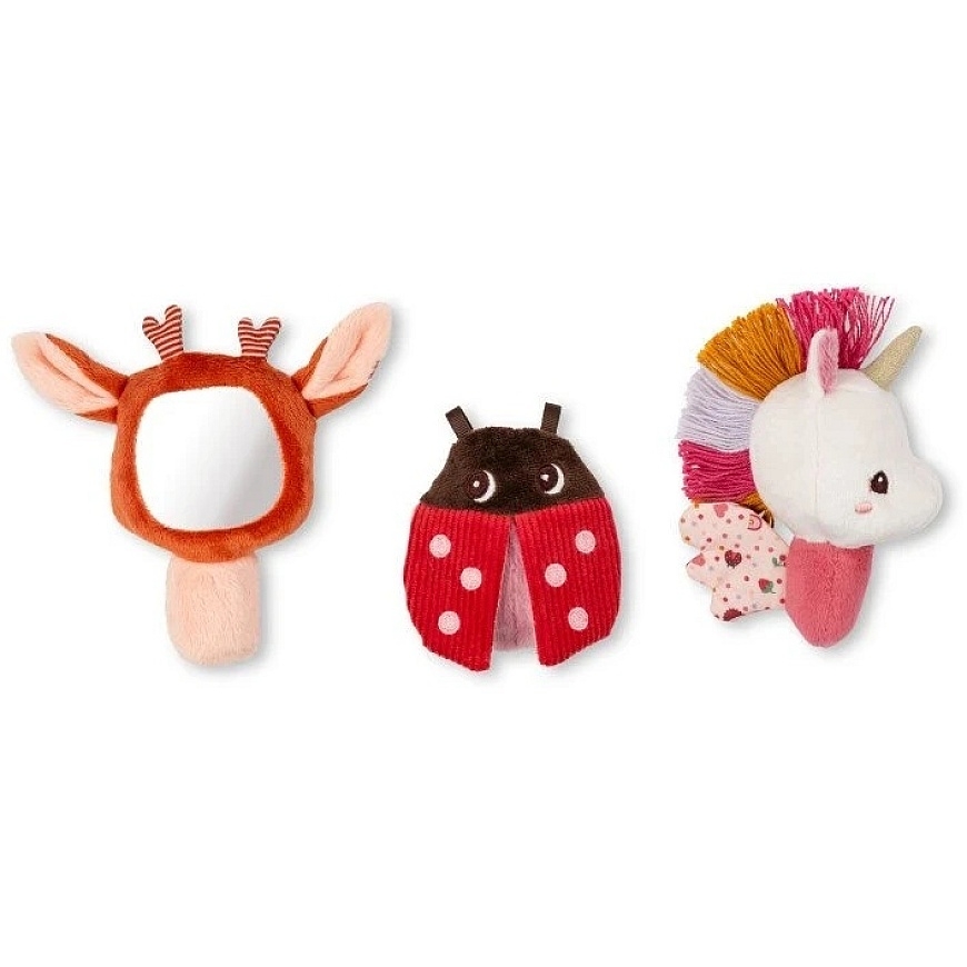 Lilliputiens Sensory Rattle Set - Unicorn Lena (3 pcs, in gift box)