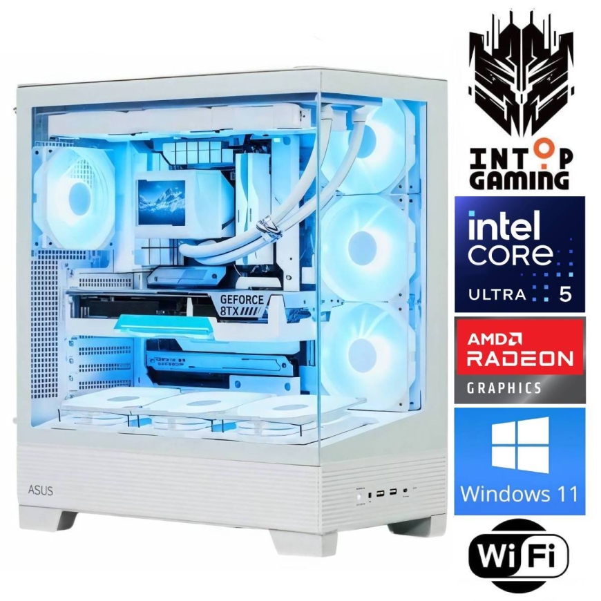 INTOP Ultra 5 245KF 32GB DDR5 1TB SSD M.2 NVME+2TB RX9060XT 16GB WiFi WIN11Pro