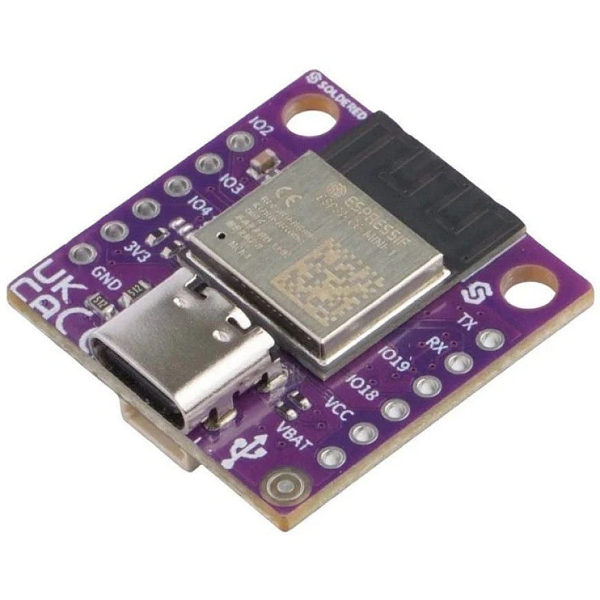 Припаянная плата NULA Mini ESP32-C6 - WiFi/Bluetooth/Thread/ZigBee - Без разъемов - Припаяна 333356