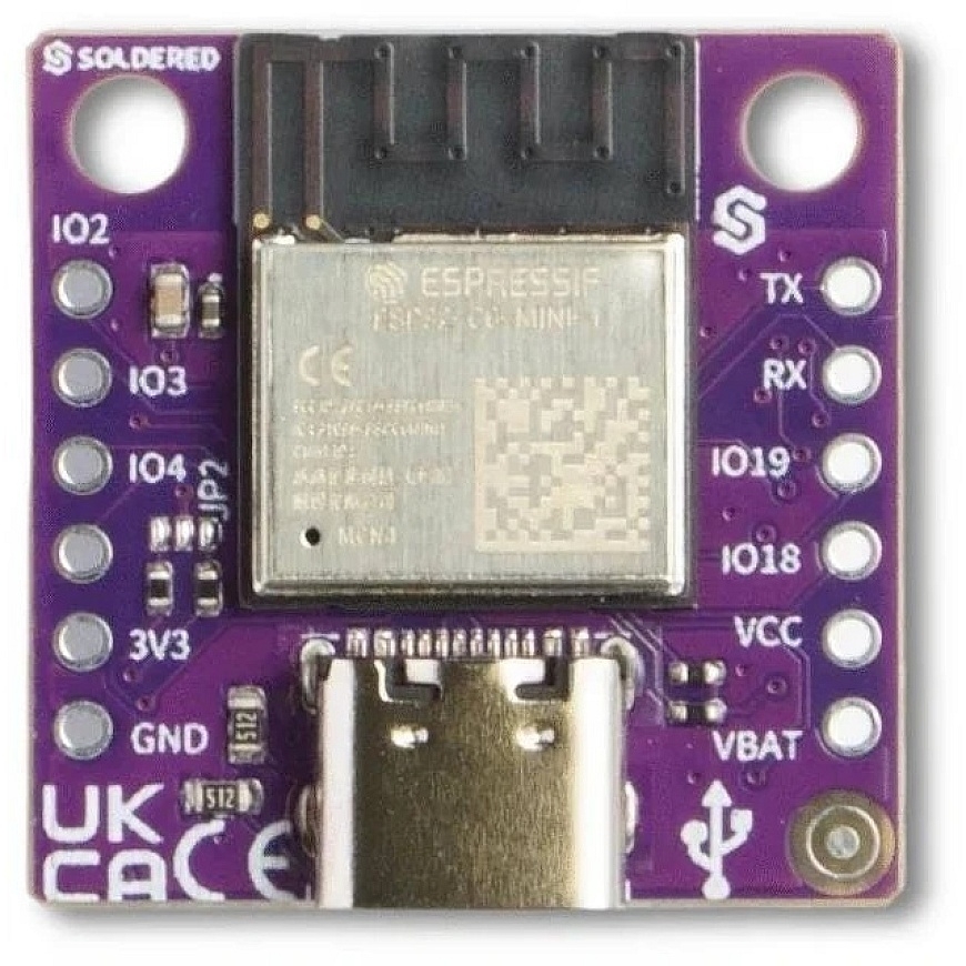 Soldered NULA Mini ESP32-C6 - WiFi/Bluetooth/Thread/ZigBee development board - Without connectors - Soldered 333356 – 3