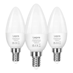 LEPRO 600059-WW-EU-3 Светодиодная лампочка, E14, C37, 4.2W (40W), 470 лм, 2700K (теплый белый), 250°, упаковка из 3 штук