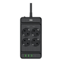Plastrol Išvadų juosta su perkrovos apsauga, 4 lizdai 2P+E bei USB-A ir USB-C lizdais, 2 m, Schuko Plastrol Išvadų juosta su perkrovos apsauga, 4 lizdai 2P+E bei USB-A ir USB-C lizdais, 2 m, Schuko