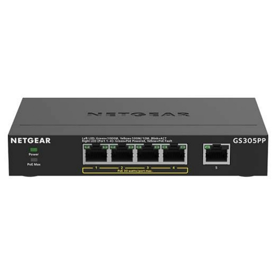 NETGEAR GS305PP Unmanaged Gigabit Ethernet (10/100/1000) Power over Ethernet (PoE) Black – 2