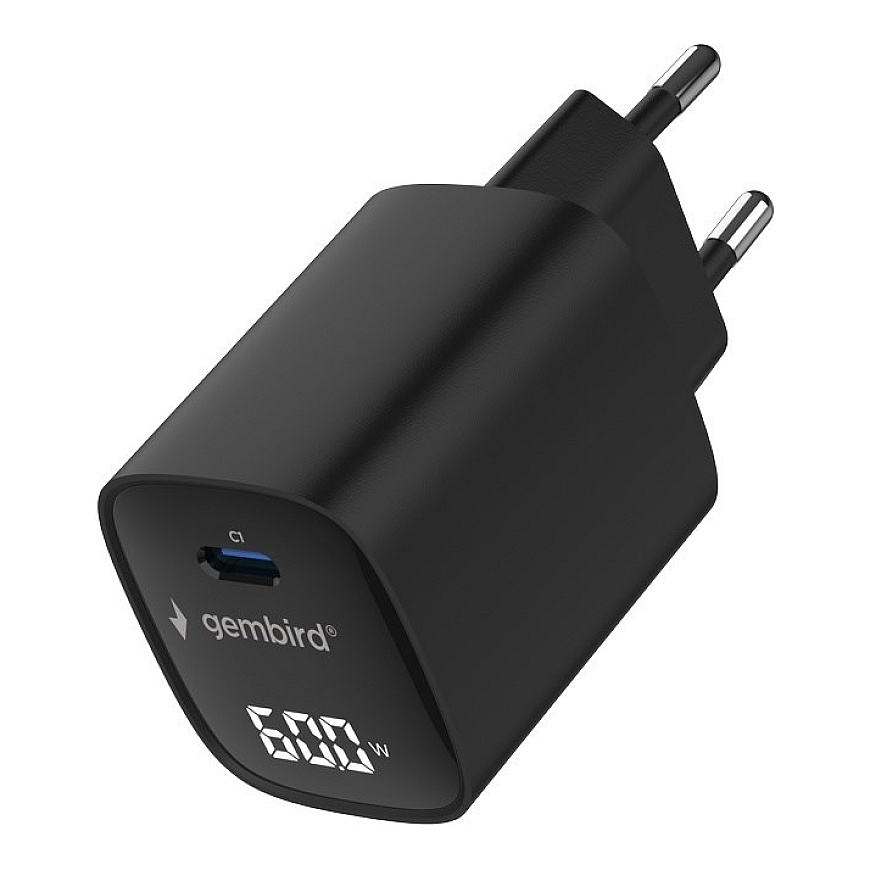 Gembird TA-UC-1C-PD60LCD-01-BK 60W USB Type-C greitas įkroviklis, LCD, juodas – 4