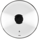 Heirol glass lid with steel knob, 28 cm