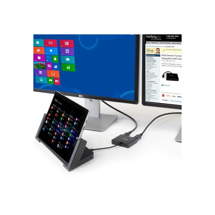 PREMIUMCORD DisplayPort – 2x HDMI adapter, MST, laiendus + peegeldus + 2 kuvapinda, 4K*2K@30Hz