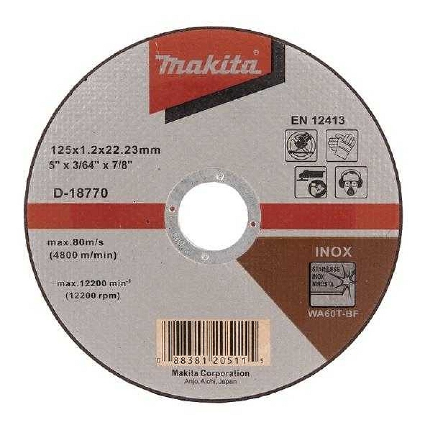 Makita Makita INOX stainless steel cutting disc 125x22.2x1.2mm (D-1877