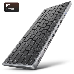 Axagon HMC-KB-PT USB-C 5 Gbps klaviatuur (PT) 9 in 1 keskus