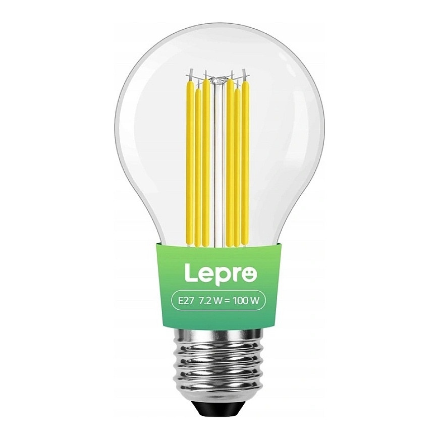 LEPRO 100094-WW-EU E27 Filament LED Bulb, 7.2W (100W), 1521 lm, 2700K, Class A