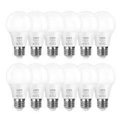 LEPRO 100089-WW-EU-12 LED spuldze, E27, A60, 8.5W (60W), 806 lm, 2700K (siltā balta), 180°, 12 iepakojums