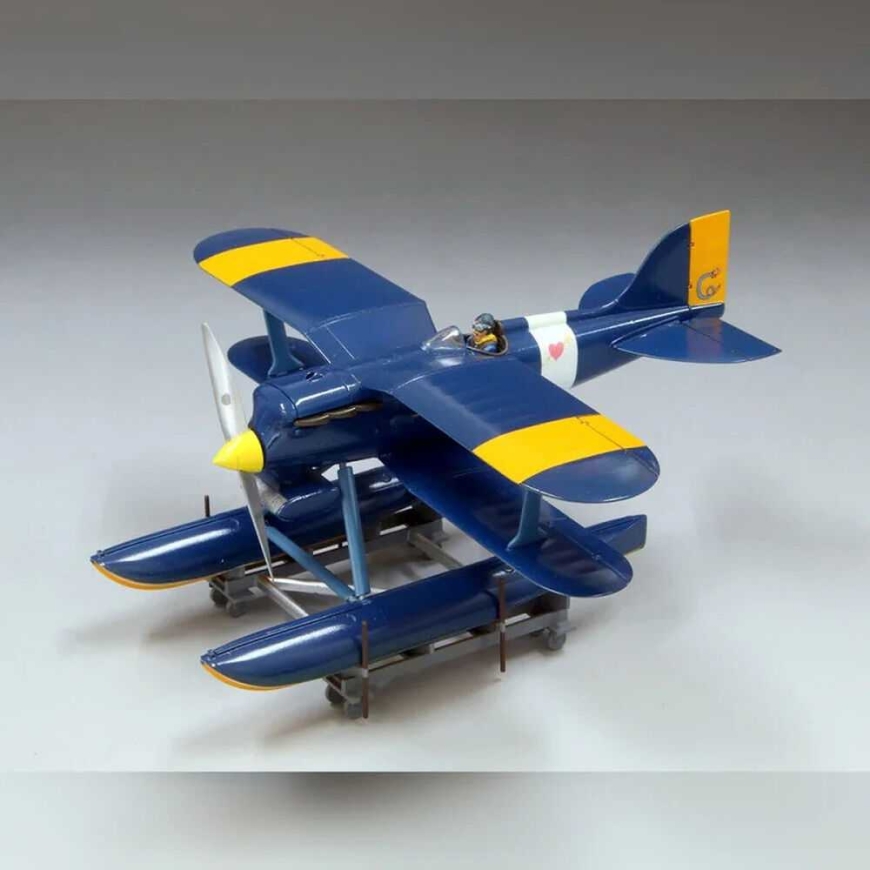 Studio Ghibli Porco Rosso Curtiss R3C-0 Seaplane model kit + Donald Curtis figure
