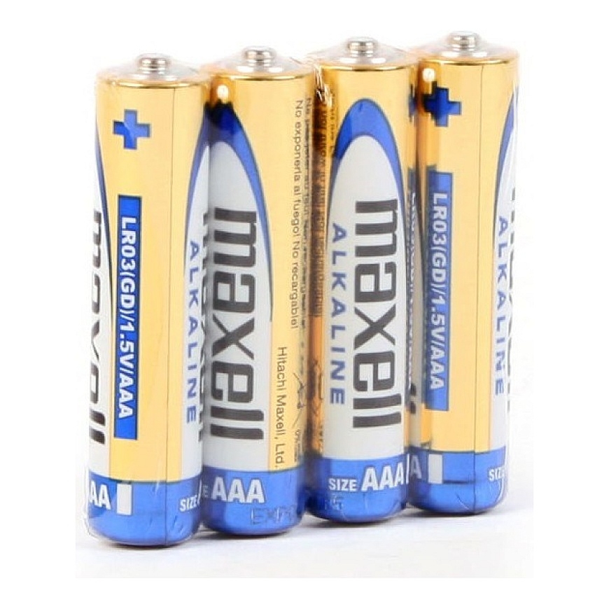 Maxell ALKALINE LR03 LR3 AAA šarminės baterijos, 4 vnt., 1.5V, folijos pakuotė