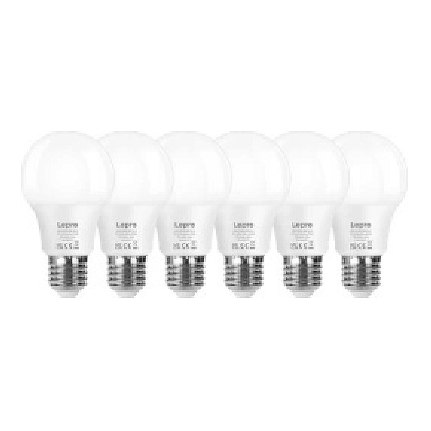 LEPRO 100089-WW-EU-6 LED lemputė, E27, A60, 8,5W (60W), 806 lm, 2700K (šilta), 180°, 6 pakuotėje – 2
