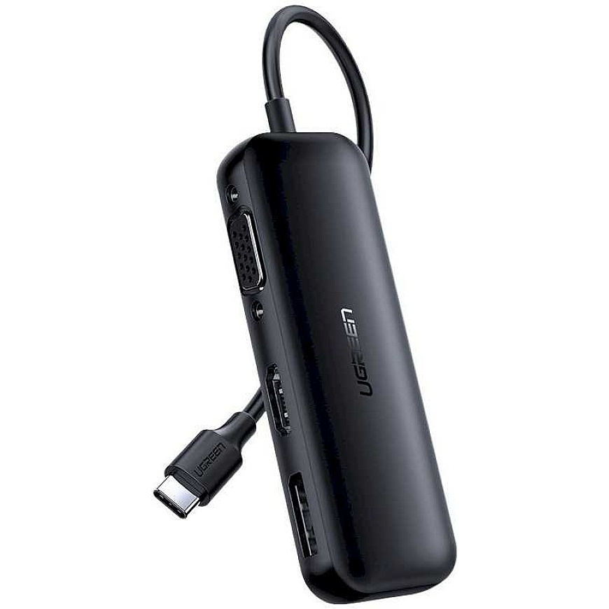 Ugreen Converter USB Typ C to VGA / DisplayPort V1.2a / HDMI V2.0b Blac