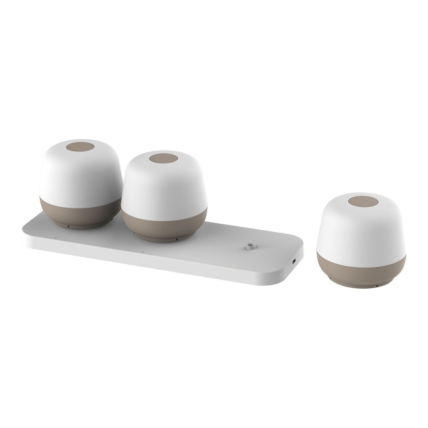 Noor MoveGlow rechargeable table lamp, sand, 3 pcs – 3