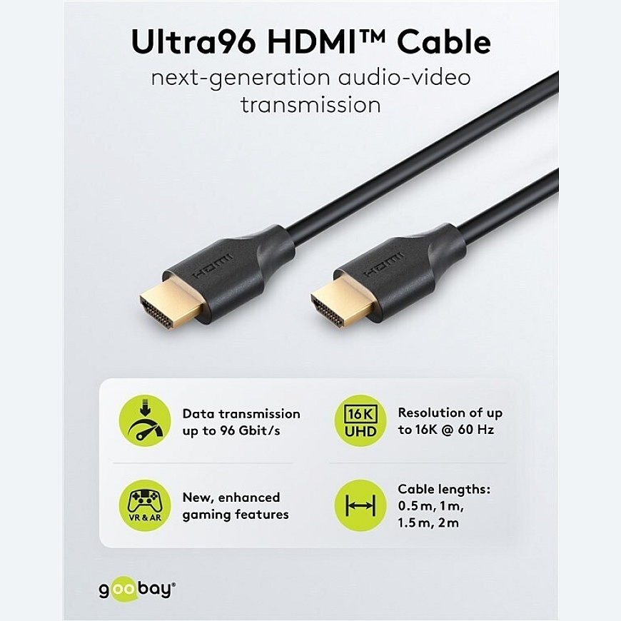Goobay Ultra96 HDMI Cable, 16K/60 Hz, 1 m – 2