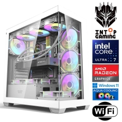 INTOP AQUA Ultra 7 265KF 64GB DDR5 1TB SSD M.2 NVME+2TB RX9060XT 16GB WiFi WIN11