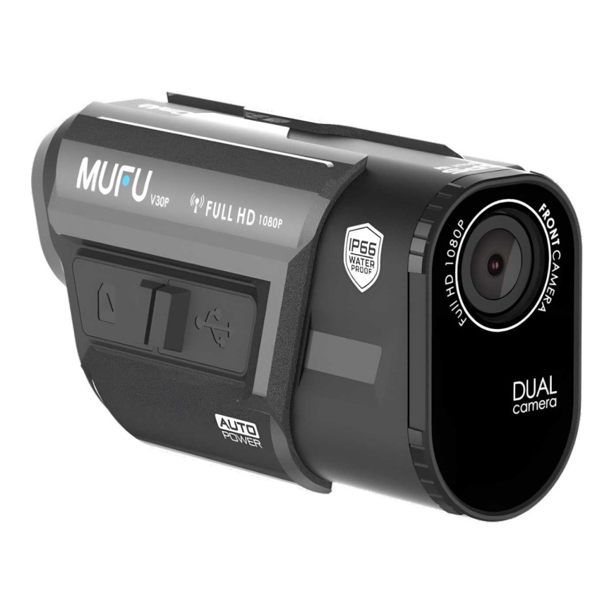 MUFU V30P videokamera / moottoripyöräkamera (edessä+takana) Full HD – 3
