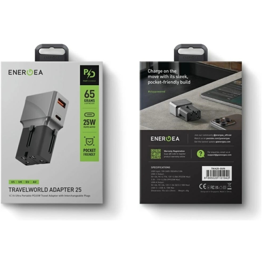 Energea TravelWorld 1A1C 25W PD Hall – 5