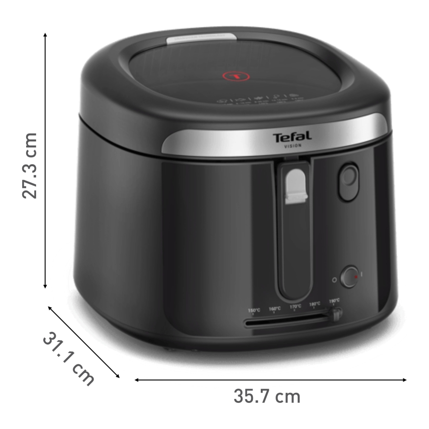 Tefal Vision FF2528E0 taukvāres katls Viens 2,1 L Atsevišķs 1900 W Dziļš taukvāris Melns – 4