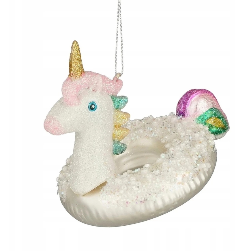 Edelman Christmas Tree Ornament Shaped Glass Unicorn Mica