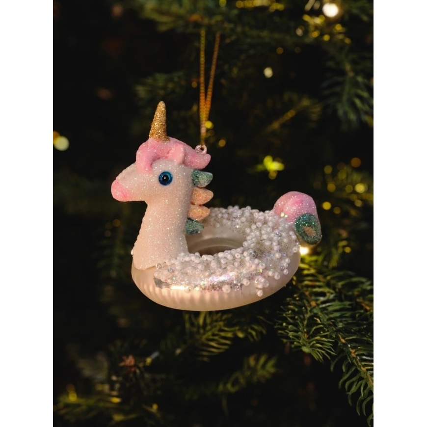 Edelman Christmas Tree Ornament Shaped Glass Unicorn Mica – 2
