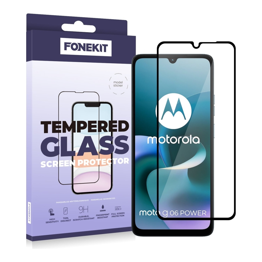FoneKit Full Cover kaitseklaas, Motorola G06 Power