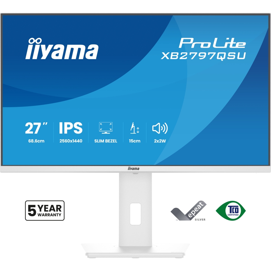 iiyama ProLite XB2797QSU-W1 монитор для ПК 68,6 cm (27") 2560 x 1440 пикселей Quad HD LED Белый – 2