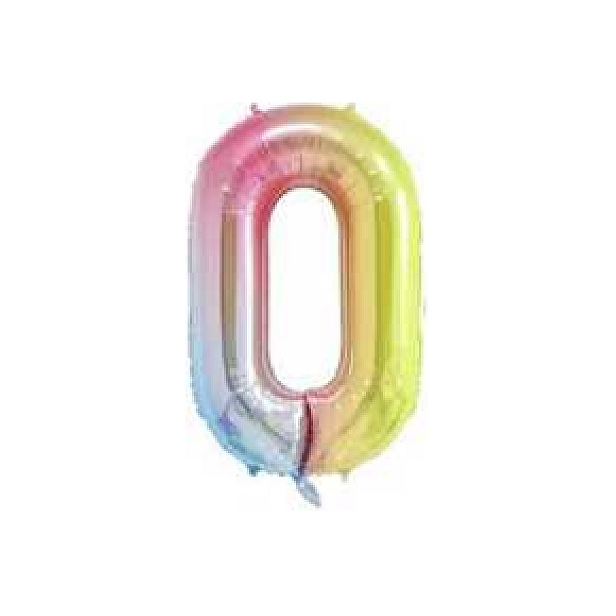Riff Folio balloon 100cm Number 0 Glossy Colorful