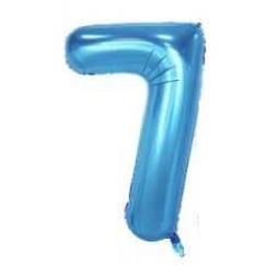 Riff Folio balons 100cm Numurs 7 Spīdīgi Zils