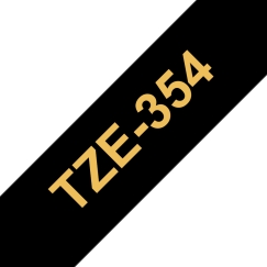 Brother TZE-354 marķēšanas lenta Zelts uz melna