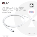 CLUB3D CAC-1572 USB кабель USB4 Gen 2x2 1,2 m USB C 80 Gbit/s 240 W Белый CLUB3D CAC-1572 USB кабель USB4 Gen 2x2 1,2 m USB C 80 Gbit/s 240 W Белый