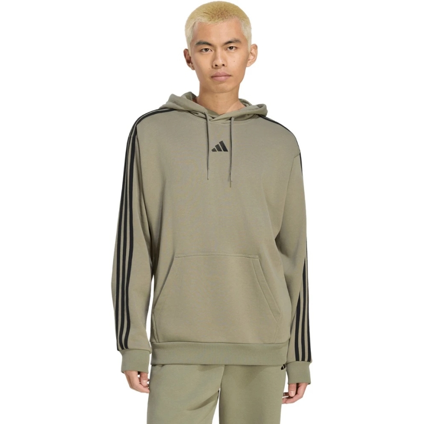 Мужской худи adidas Essentials 3-Stripes French Terry оливковый KY4204 (2XL)