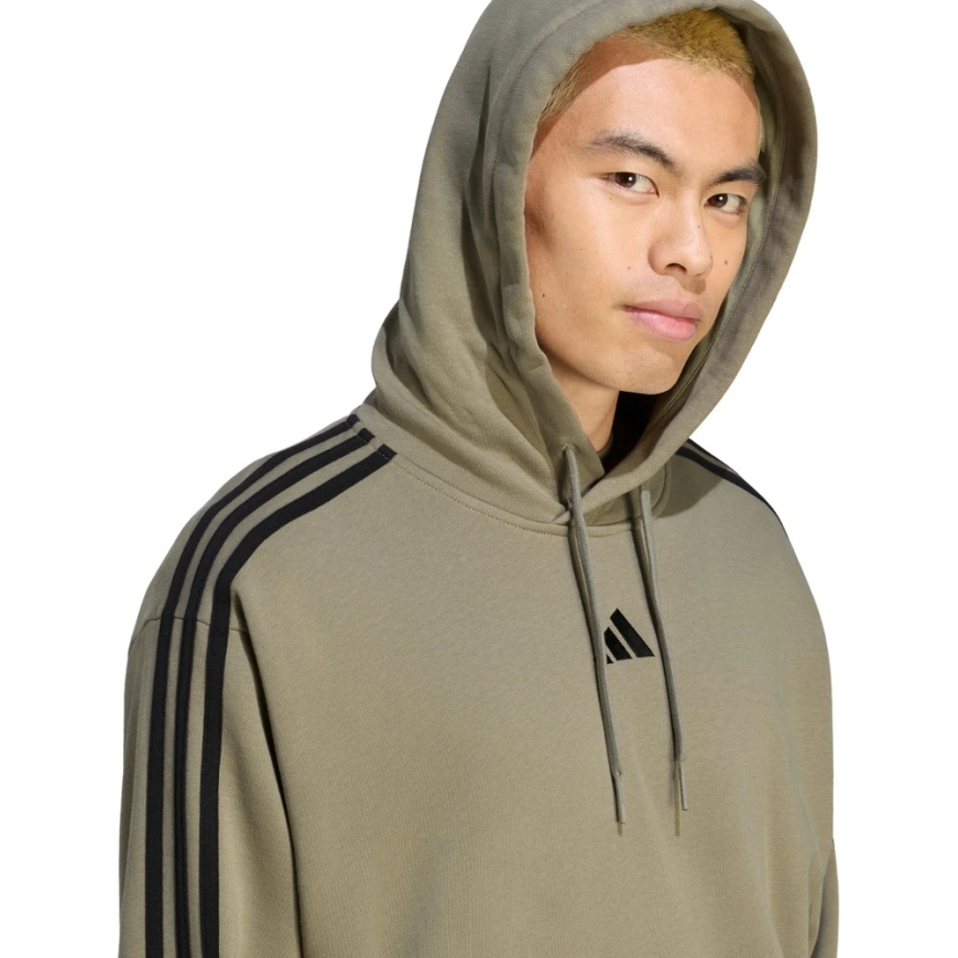 Vyriška bliuzonas adidas Essentials 3-Stripes French Terry su gobtuvu alyvuogių KY4204 (2XL) – 4