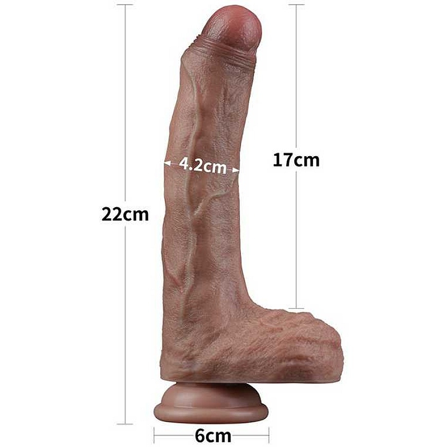 LoveToy 8,5 дюймовый двухслойный силиконовый фалос – 4